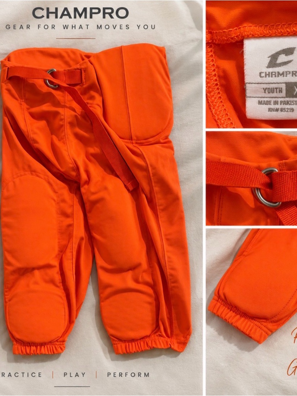 Champro Youth Orange Football Practice Pants